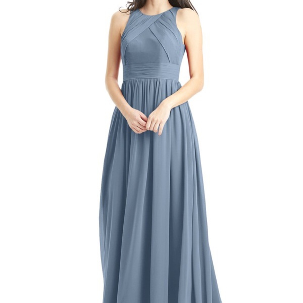 Azazie A2 Harper dress in Dusty Blue. Worn once